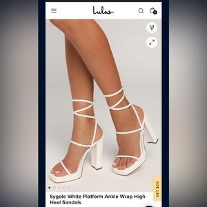 Lulus - White Platform Ankle Wrap High
Heel Sandals